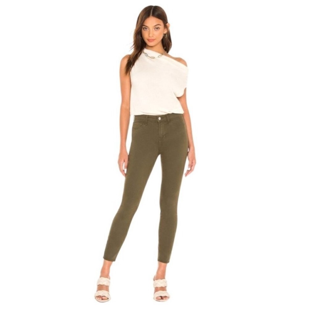 L’agence Margot High Rise Skinny Pant in Olive Night Sz 24 Cotton Modal Spandex